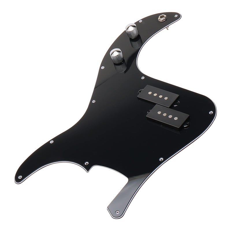 JIUWU Guitar Prewired Loaded Pickguard for Fender Precison P Bass Part Black - Image 1